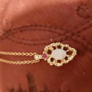 Opal and Ruby gold necklace